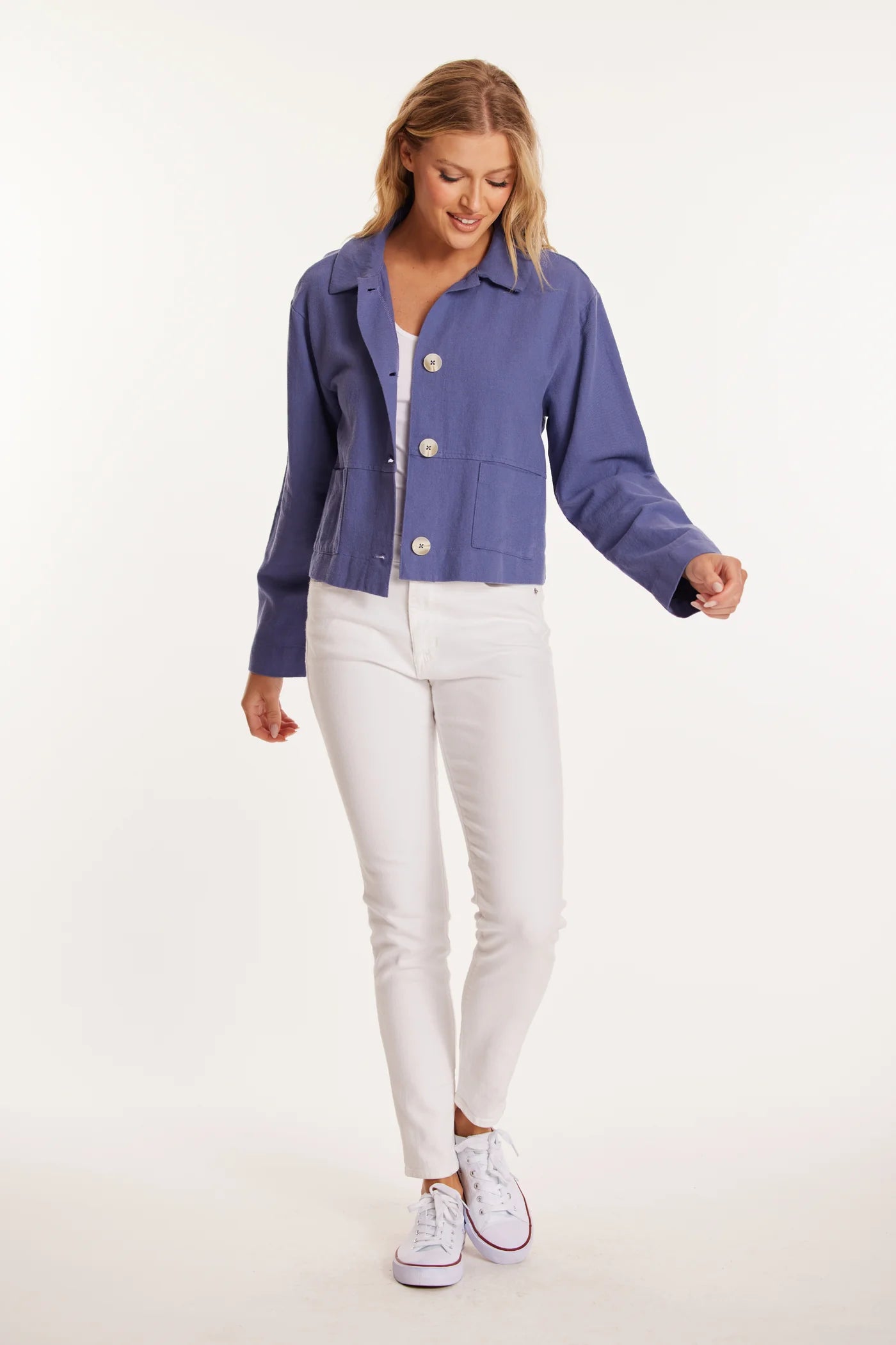 LONG SLEEVE BUTTON FRONT JACKET – 6th & Broadway Clothing and Decor