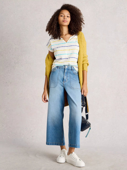 WHITE STUFF NELLY NOTCH STRIPE TEE