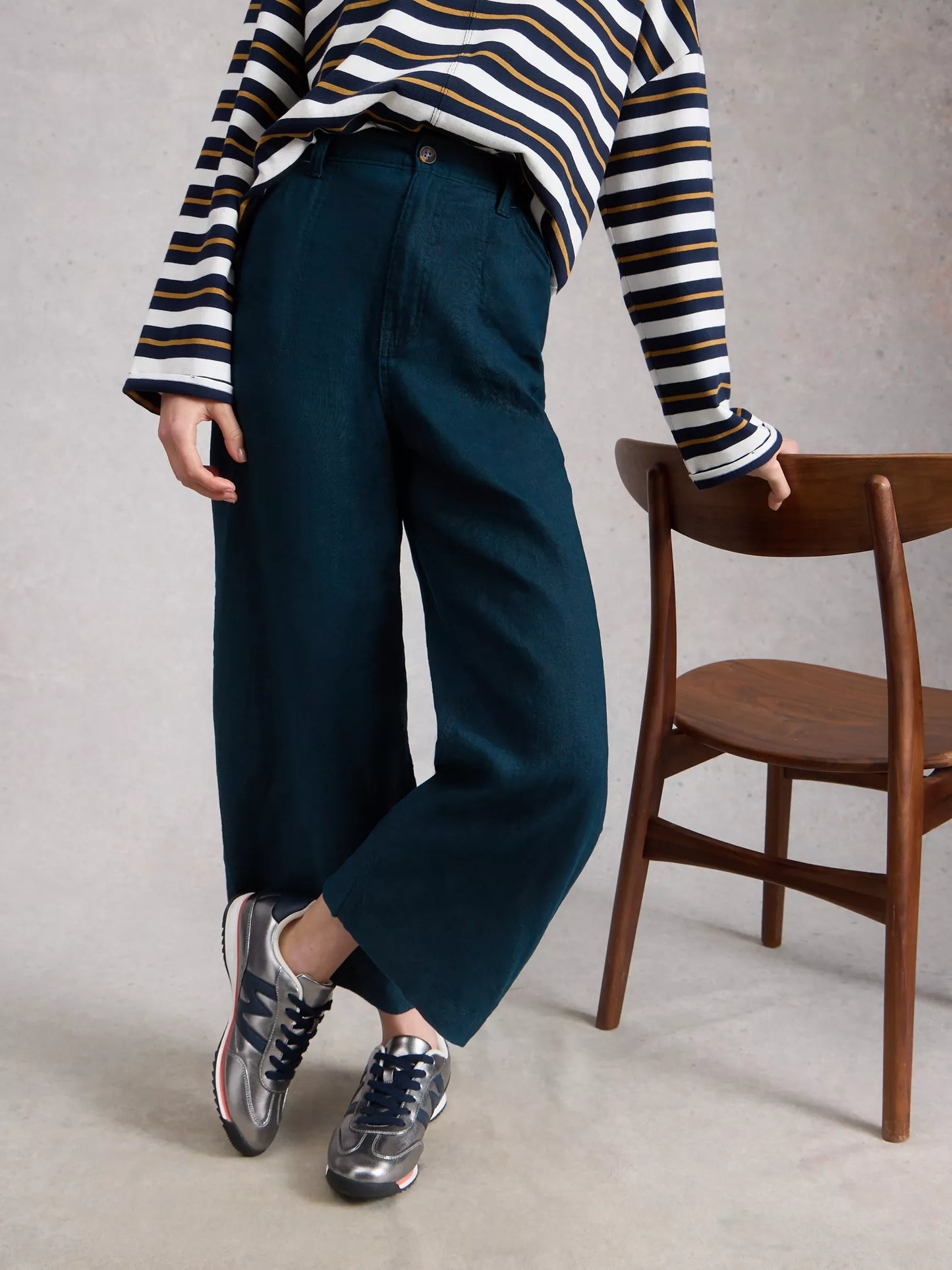 White Stuff Tia Linen Wide Leg Crop