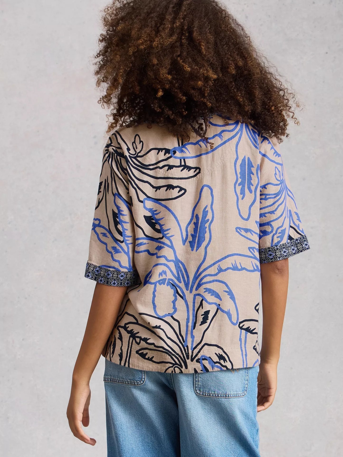 White Stuff Ash Linen Blend Top