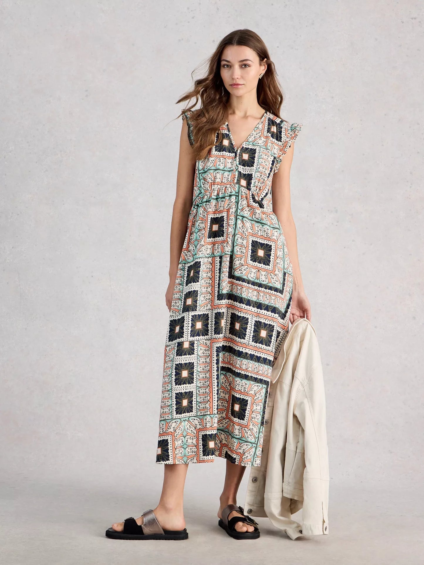 White Stuff Lorna Linen Blend Maxi Dress