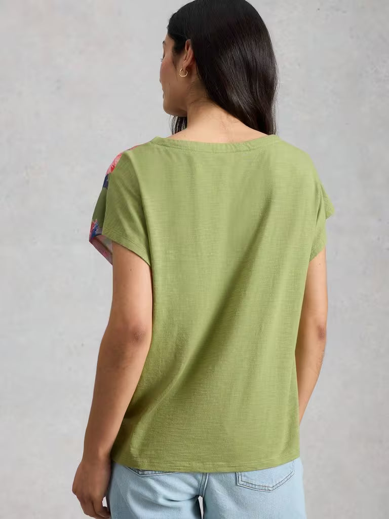 White Stuff Woven Mix Tee