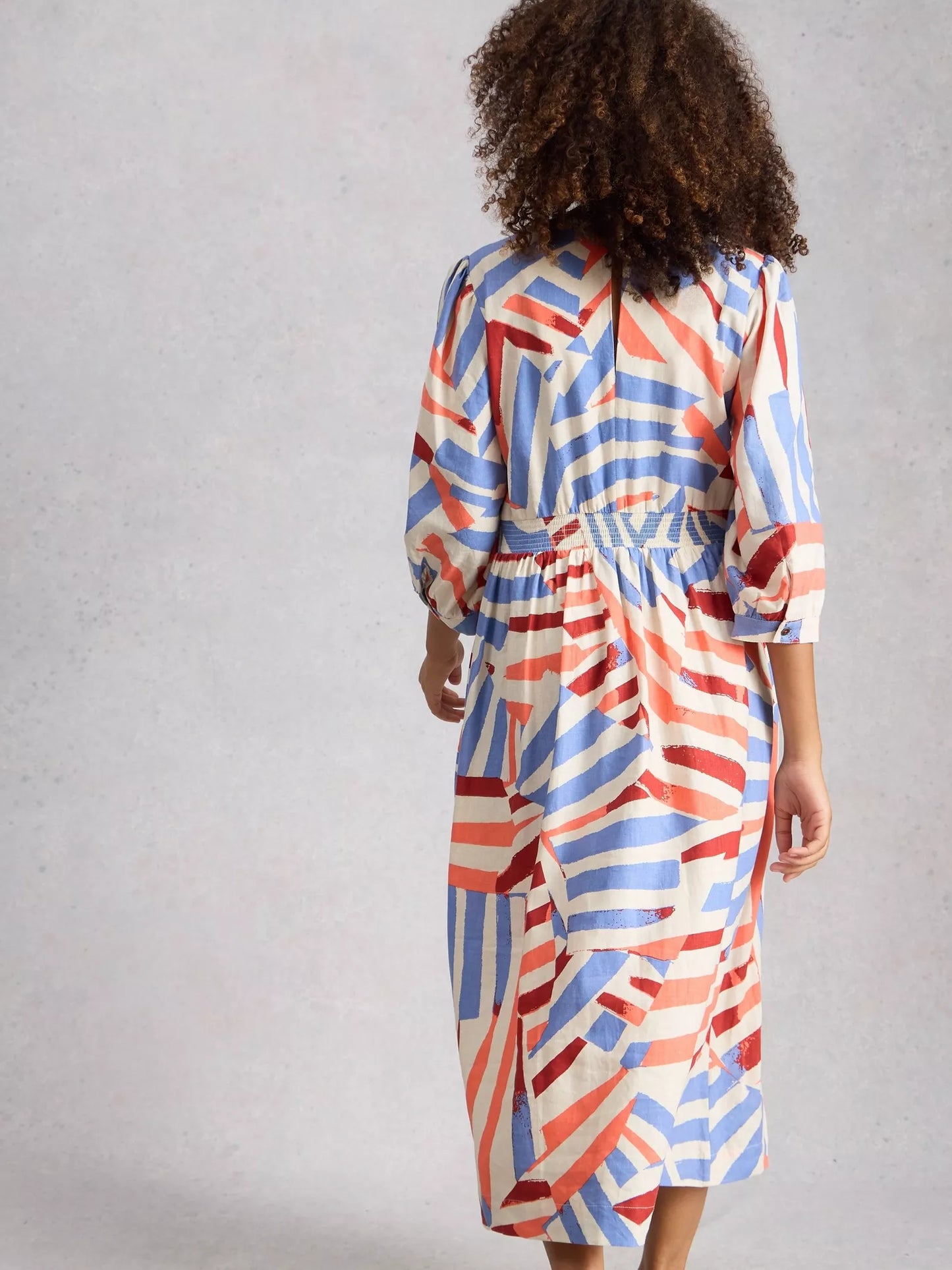 White Stuff  Lucy Linen Blend Midi Dress