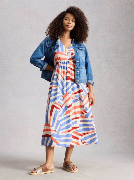 White Stuff  Lucy Linen Blend Midi Dress