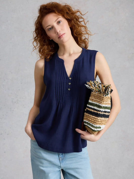 White Stuff Poppy Linen Blend Top