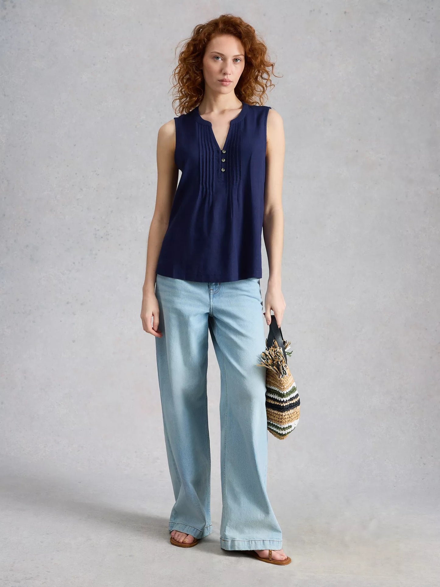 White Stuff Poppy Linen Blend Top