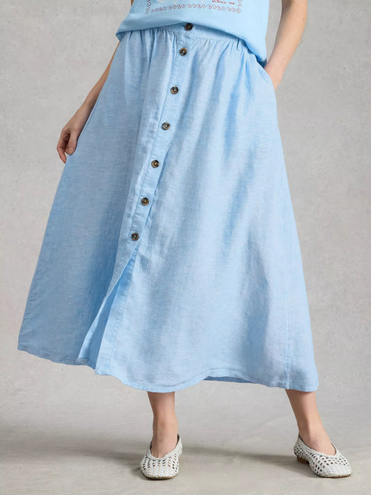 White Stuff Riley Linen Midi Skirt