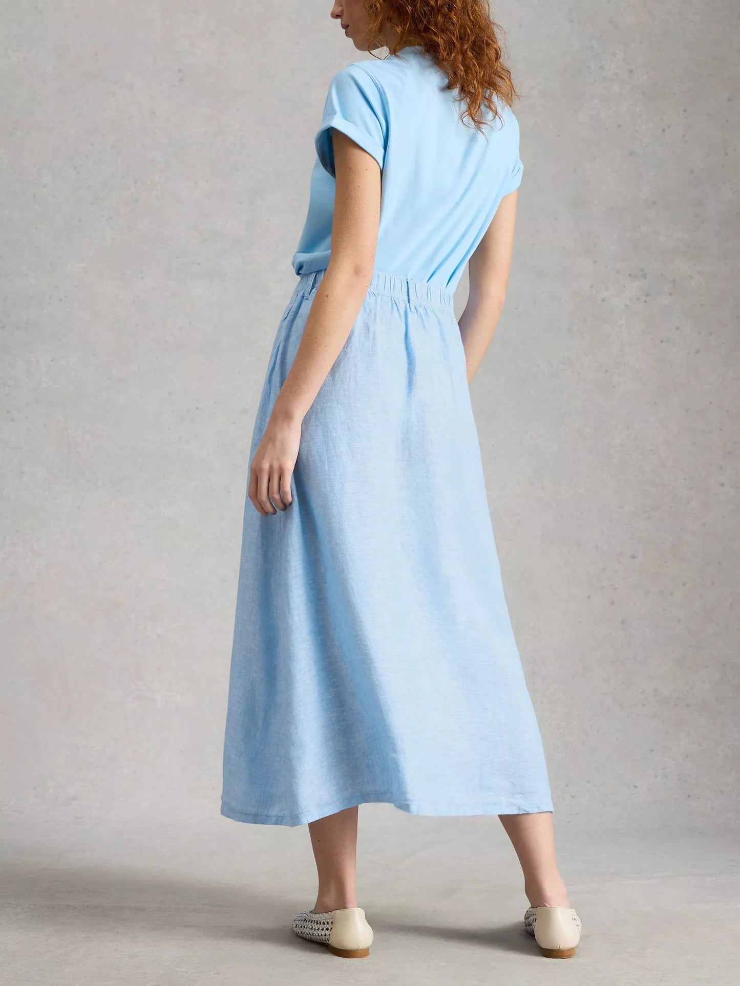 White Stuff Riley Linen Midi Skirt