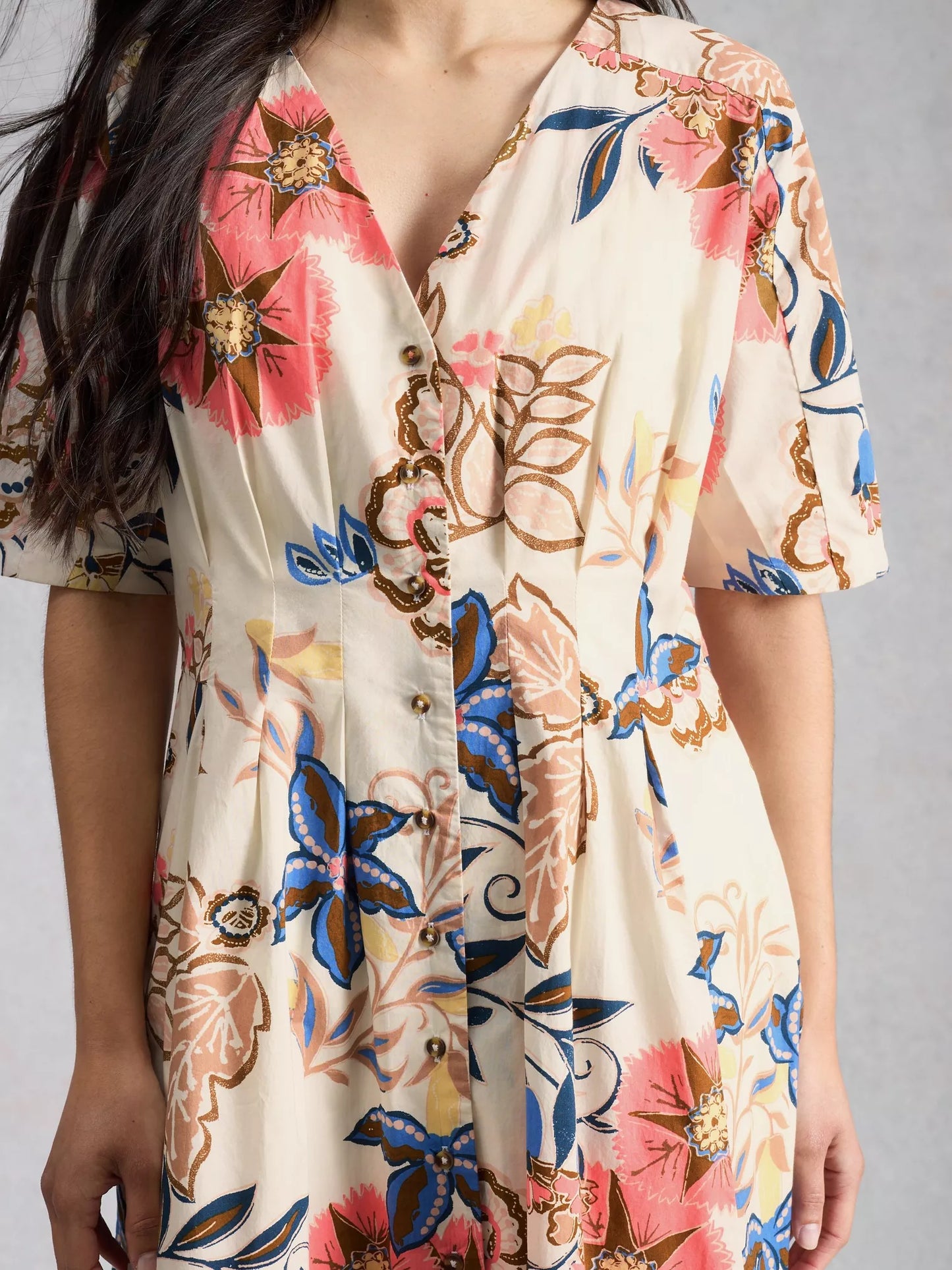 White Stuff Kate Button Through Midi Dress