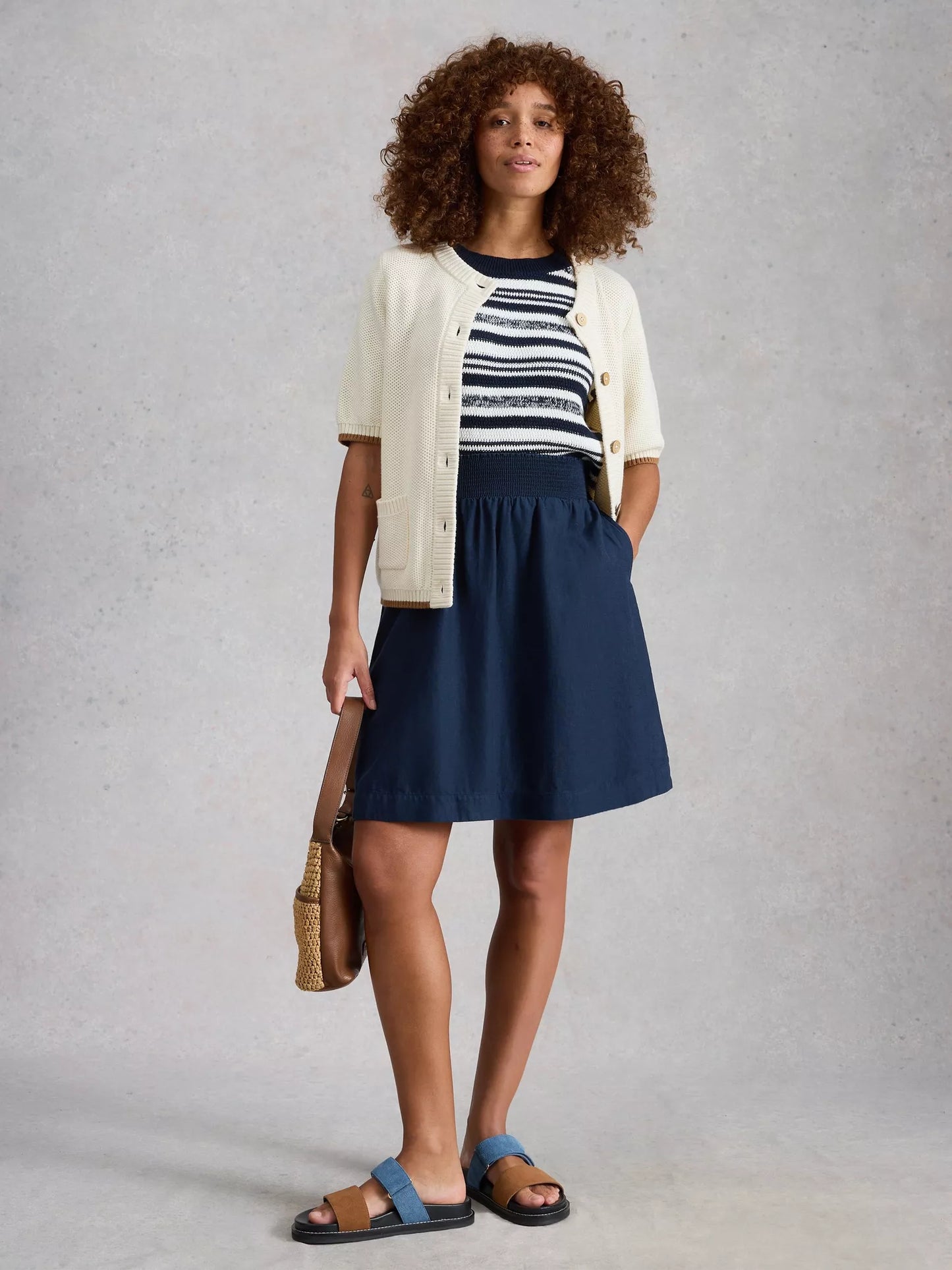 White Stuff Sheila Linen Blend Skirt