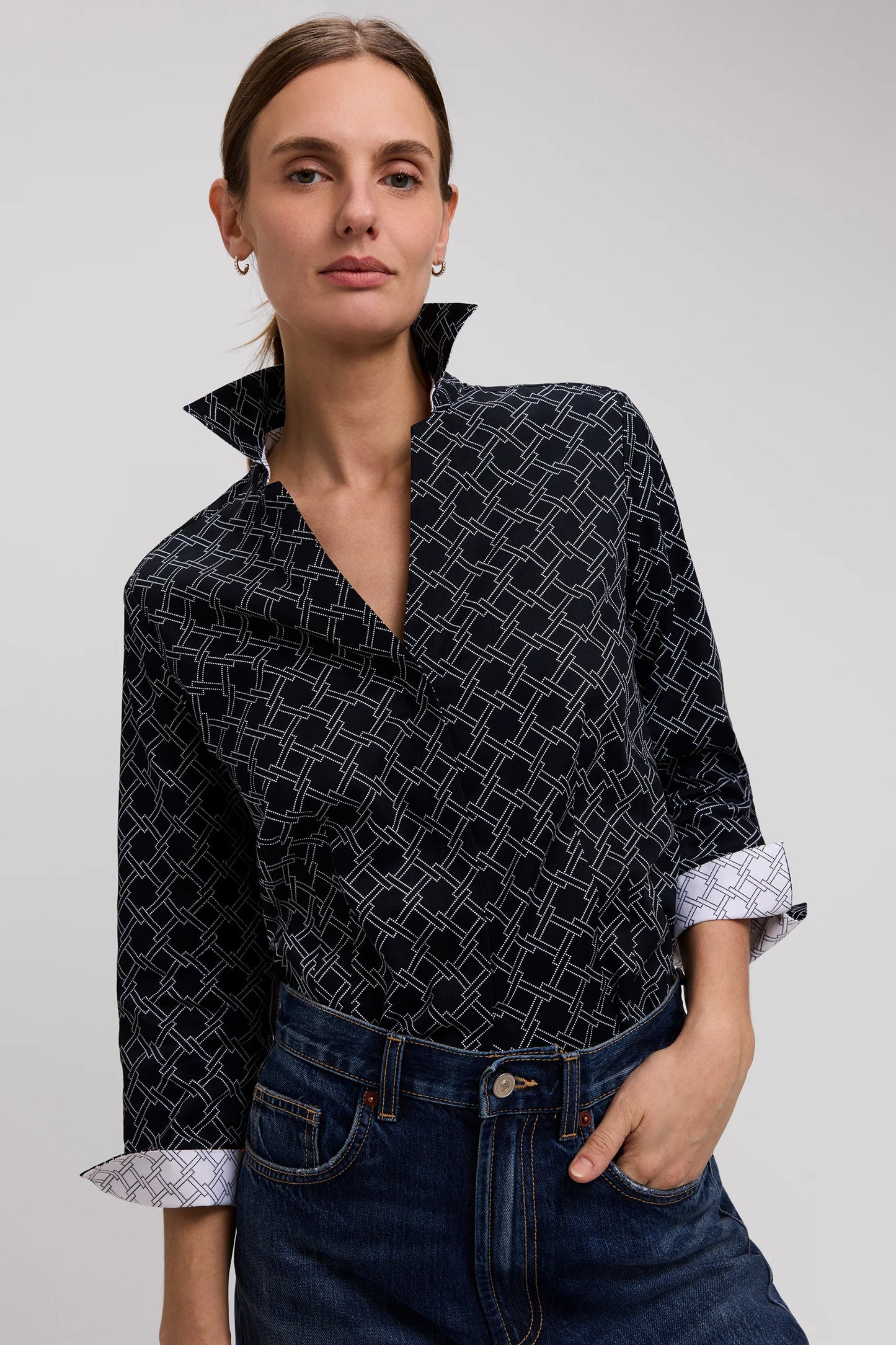 Foxcroft Midnight at Copenhagen Taylor Top