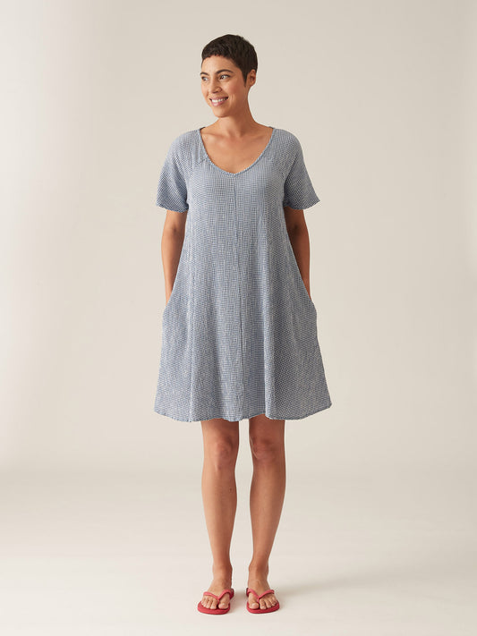 V-NECK SWING DRESS