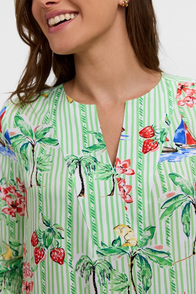 Foxcroft Alica 3/4 Recess Stripe Shirt