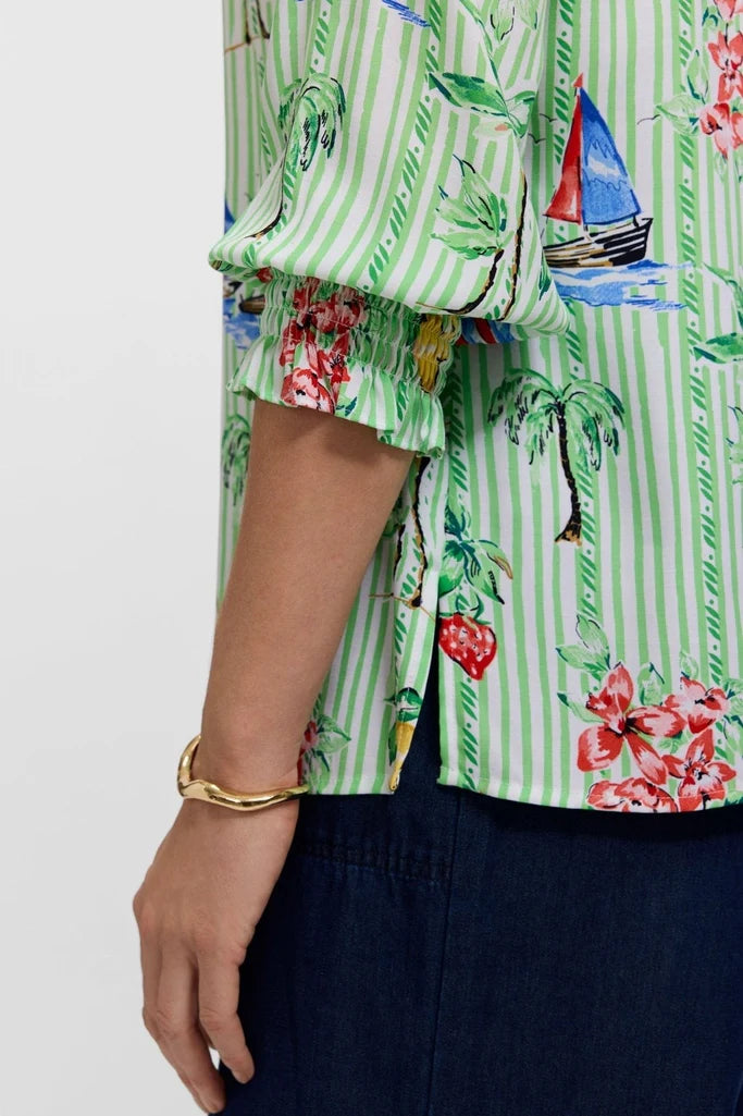 Foxcroft Alica 3/4 Recess Stripe Shirt