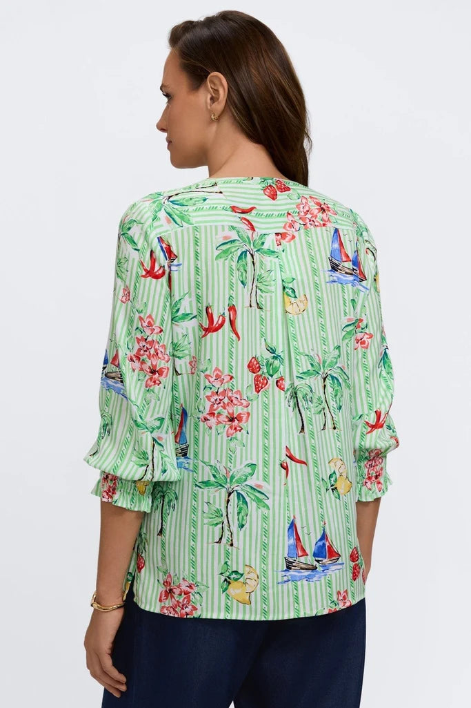 Foxcroft Alica 3/4 Recess Stripe Shirt