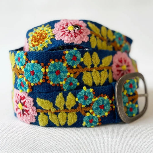 JENNY KRAUSS SUNSHINE DAYDREAM EMBROIDERED WOOL BELT