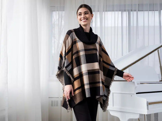 PLAID PONCHO