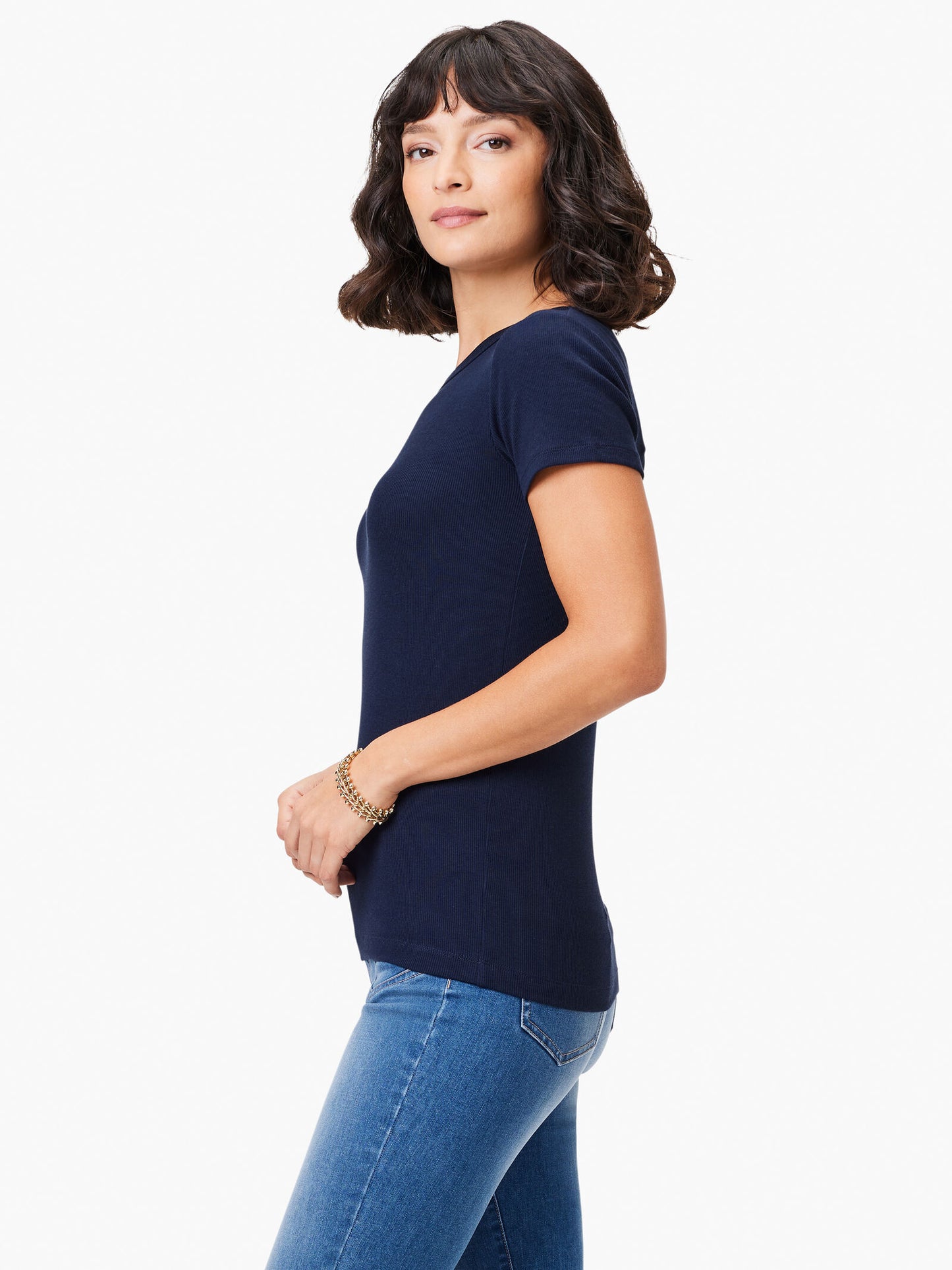NIC + ZOE PERFECT KNIT RIB SHORT SLEEVE CREW TEE