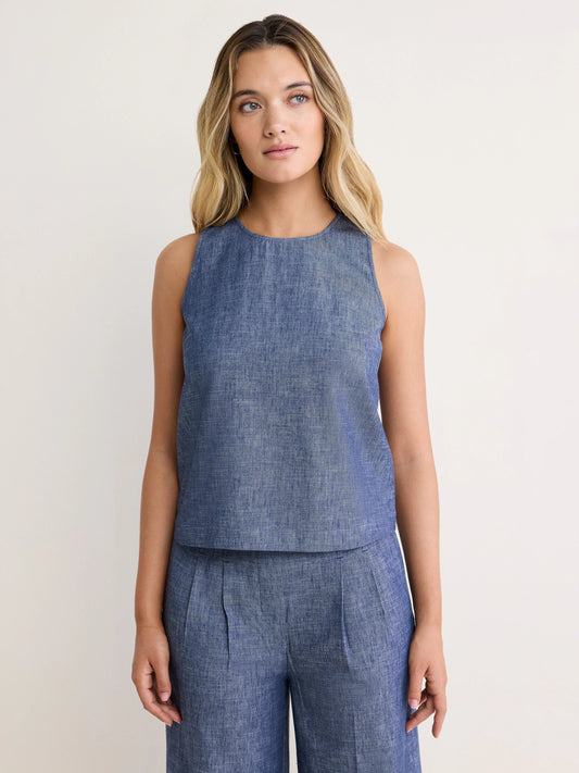 NIC+ZOE Chambray Mix Stevie Tank
