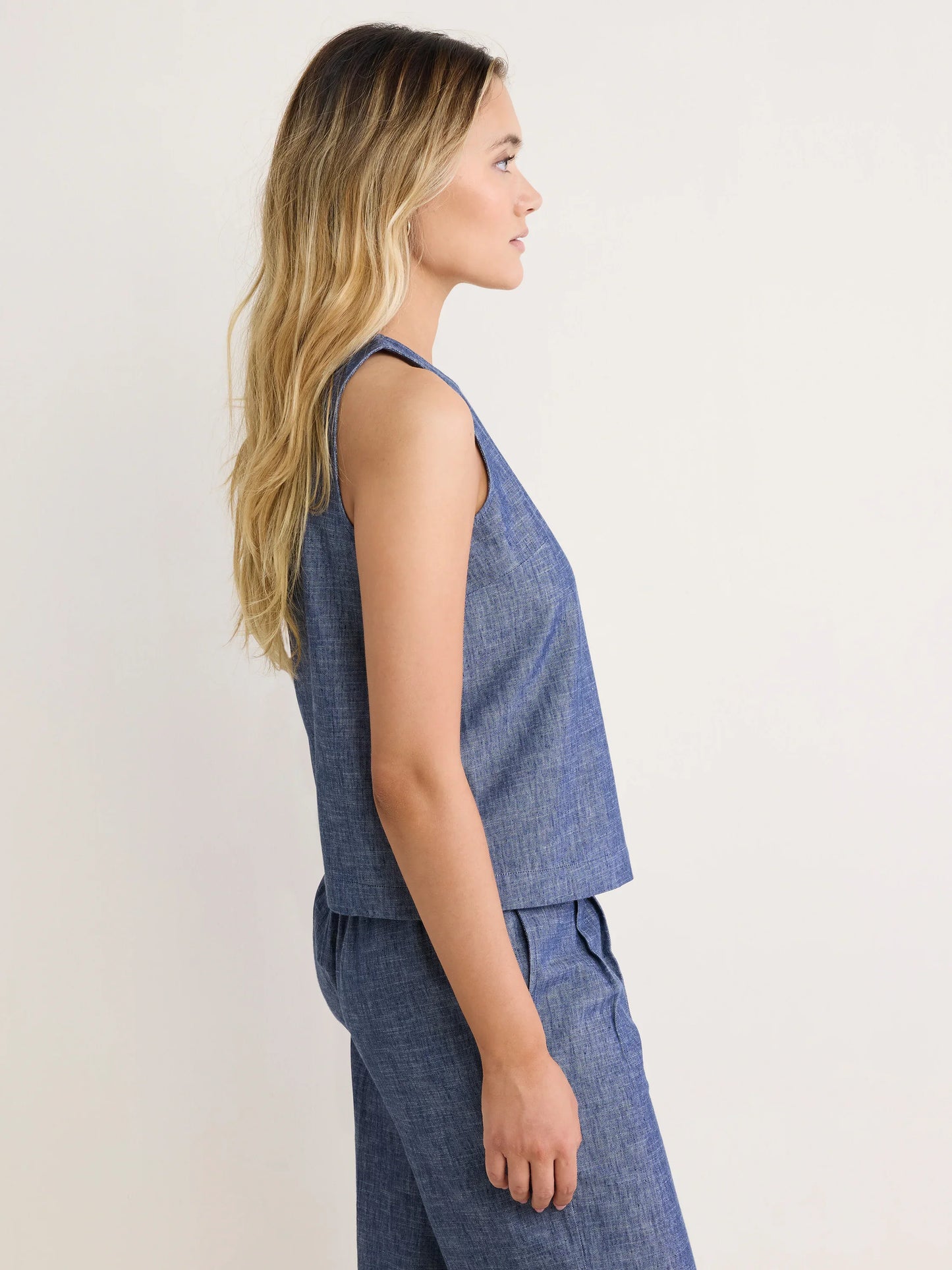 NIC+ZOE Chambray Mix Stevie Tank