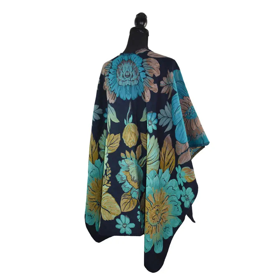 DUPATTA FRIEDA JACQUARD FLORAL RUANA WRAP