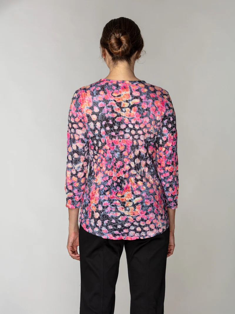 Carine V-Neck Top Rose Blots