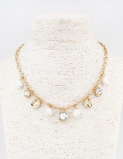 Meghan Browne Cabo Gold Pearl Necklace