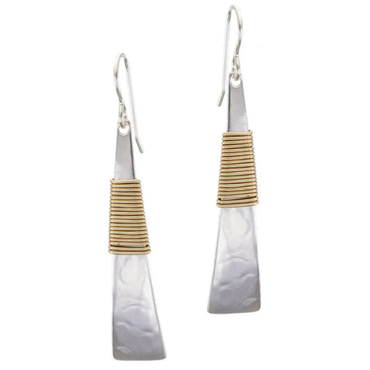 Marjorie Bear Long Wire Wrapped Triangle Wire Earring