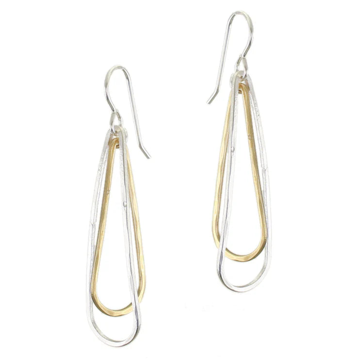 MARJORIE BAER 3D TEARDROP RINGS WIRE EARINGS