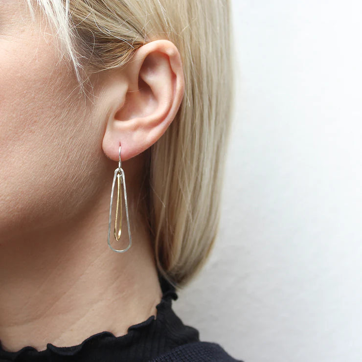 MARJORIE BAER 3D TEARDROP RINGS WIRE EARINGS