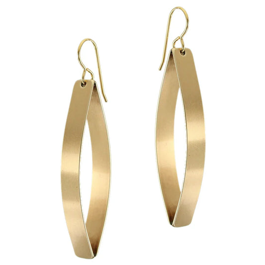 MARJORIE BAER POINTED RIBBON HOOP WIRE EARRINGS