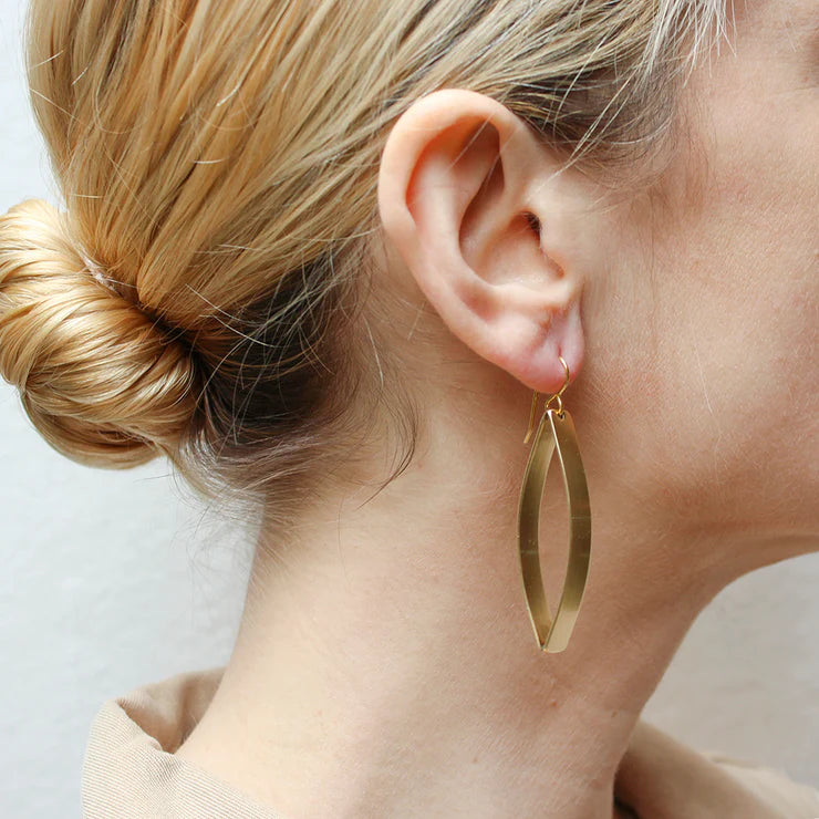 MARJORIE BAER POINTED RIBBON HOOP WIRE EARRINGS