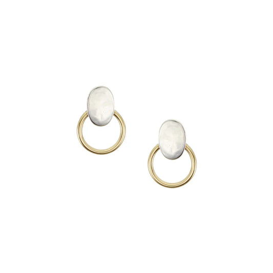 MARJORIE BAER MINI OVAL WITH RING POST EARRINGS