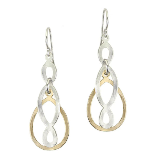 MARJORIE BAER TEARDROP RING WITH OVAL LATTICE WIRE EARRINGS