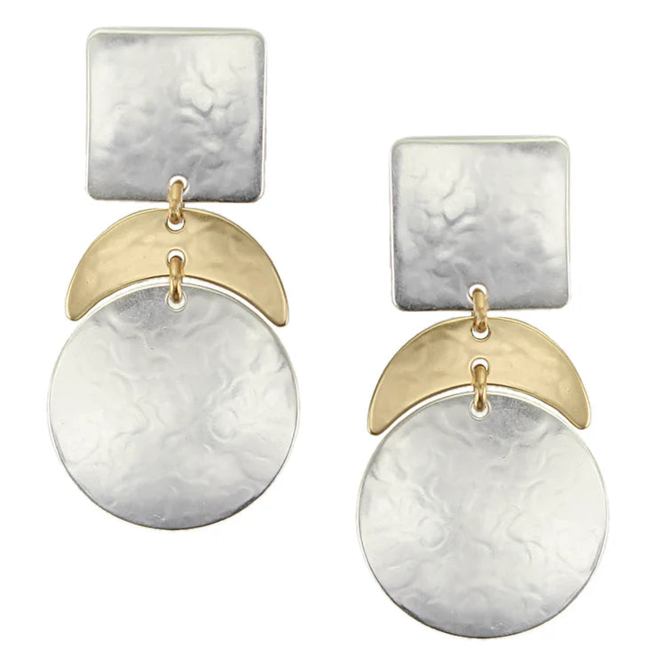 MARJORIE BAER MEDIUM SQUARE WITH CRESENT AND DISC