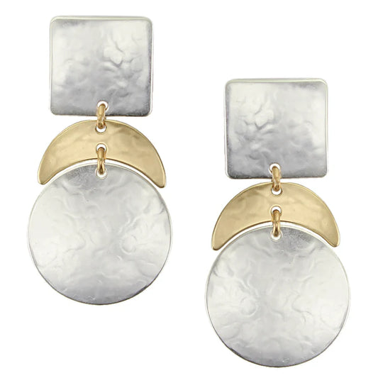 MARJORIE BAER MEDIUM SQUARE WITH CRESENT AND DISC