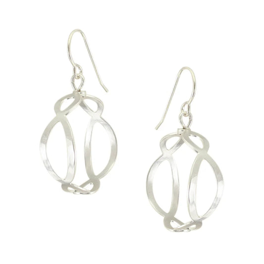 Marjorie Baer Small Oval Lattice Hoop Wire Earrings