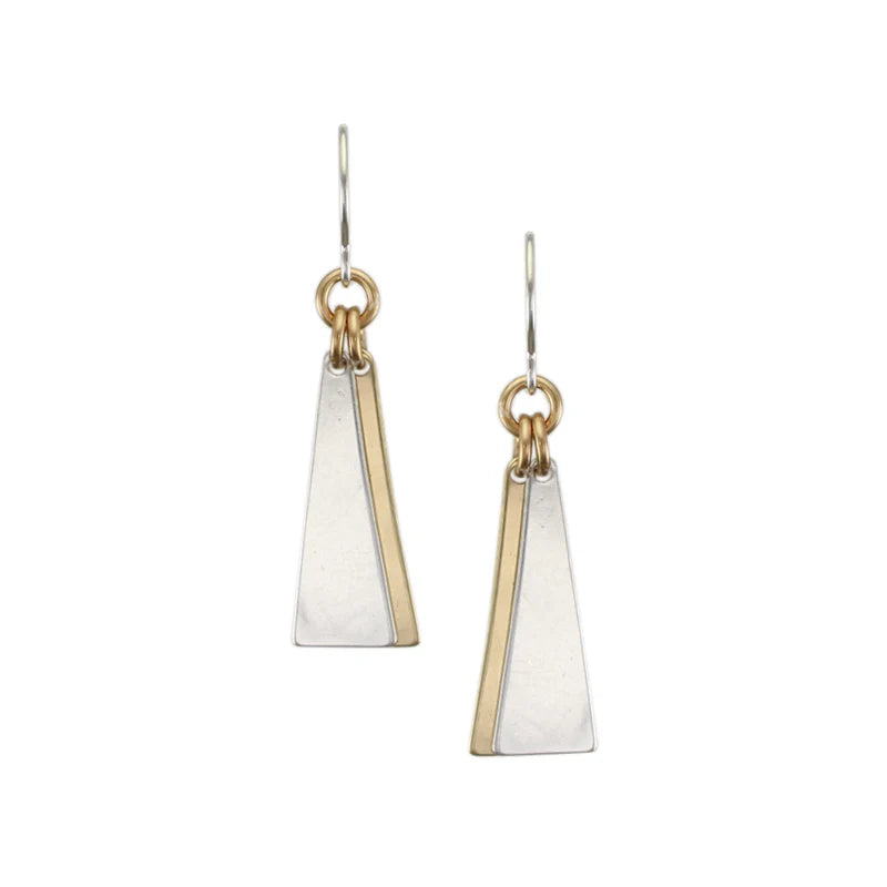 Layered Triangles Wire Earrings