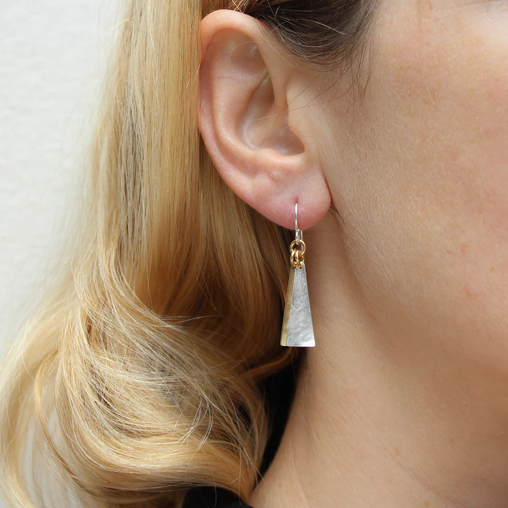 Layered Triangles Wire Earrings