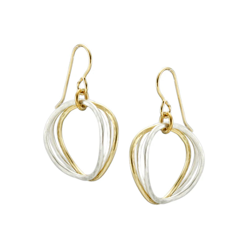 MARJORIE BAER WAVY HAMMERED RING EARRINGS