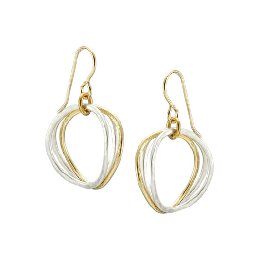 MARJORIE BAER WAVY HAMMERED RING EARRINGS