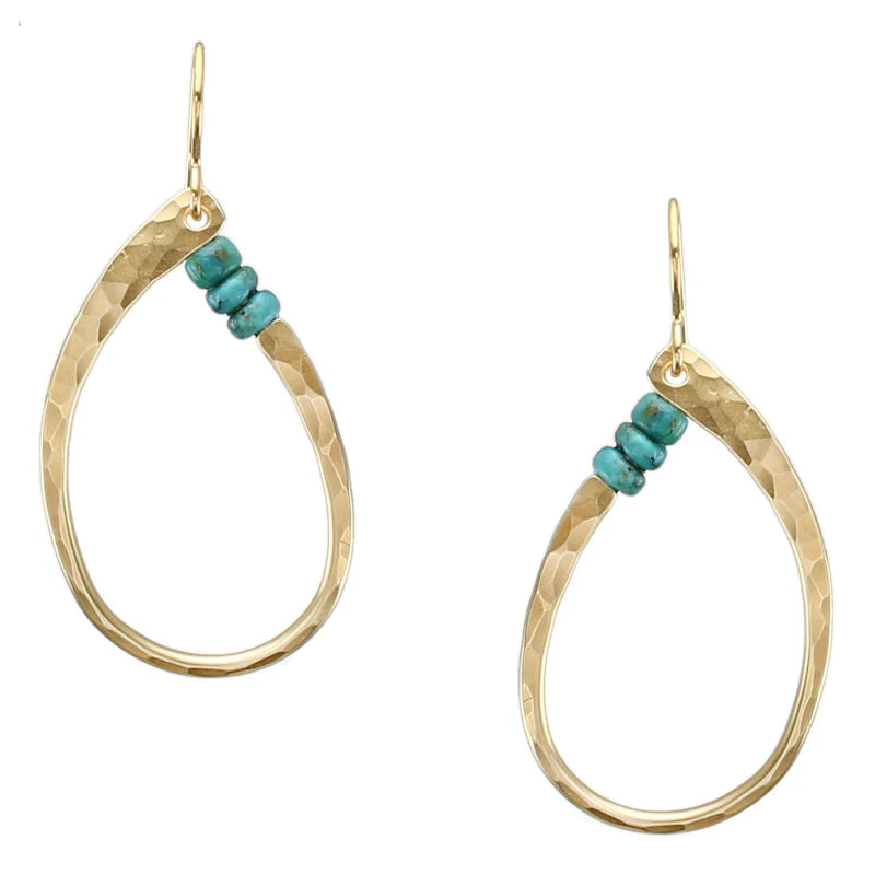 Marjorie Bear Oval Ring with Turquoise Beads