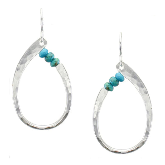 Marjorie Bear Oval Ring with Turquoise Beads