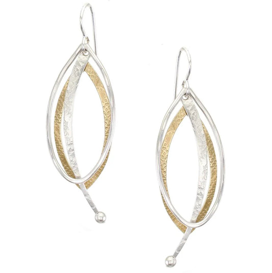 Marjorie Bear Layered Oval and Pendulum Earring