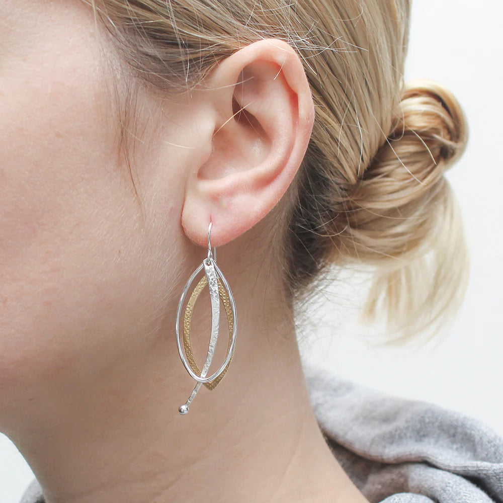 Marjorie Bear Layered Oval and Pendulum Earring