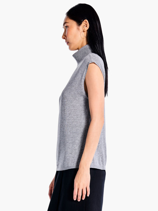 NIC+ZOE SLEEVELESS TURTLENECK SWEATER TEE
