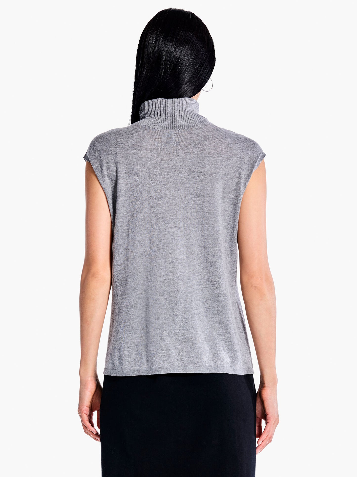 NIC+ZOE SLEEVELESS TURTLENECK SWEATER TEE