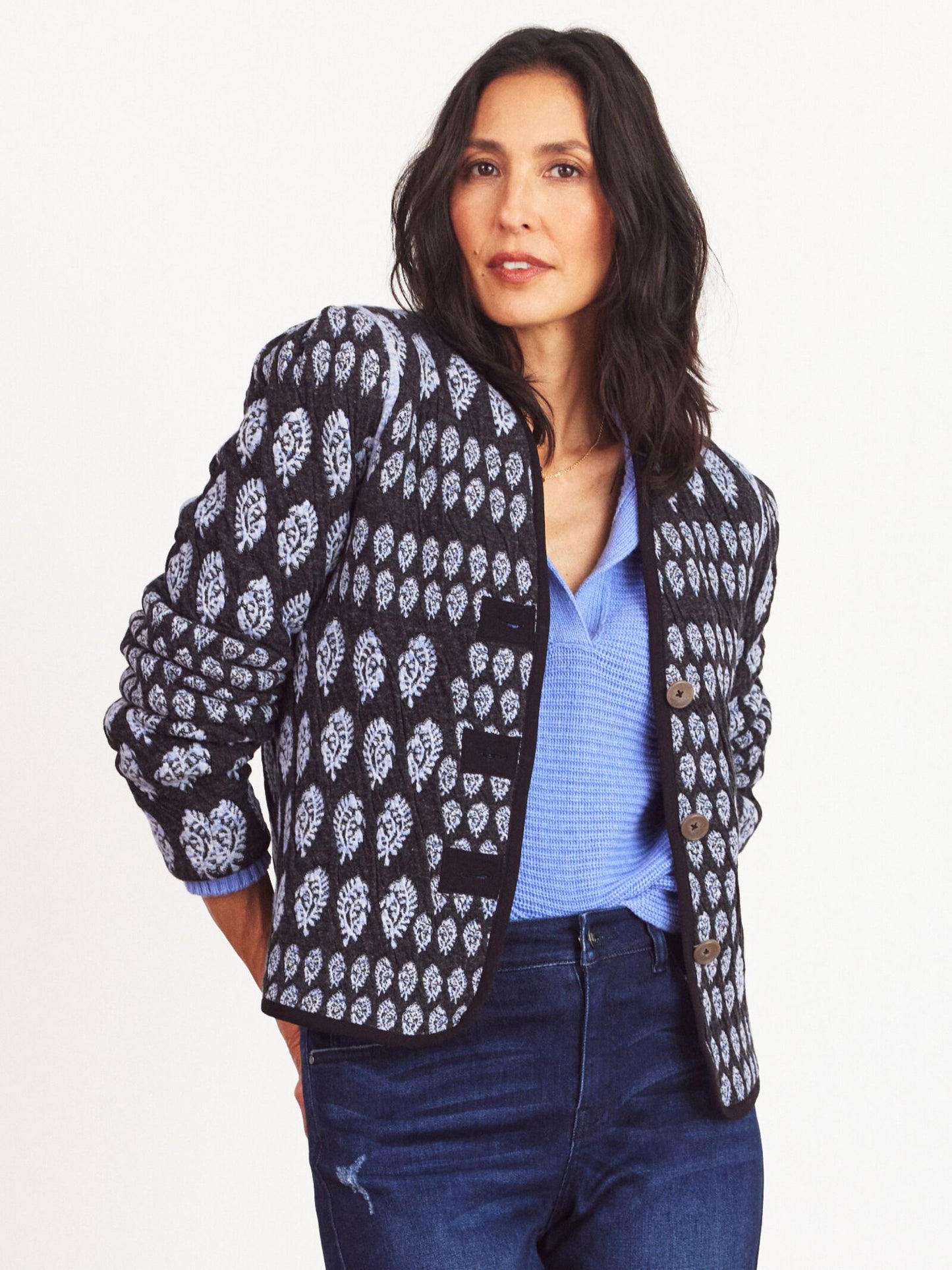 NIC+ZOE QUILTED ECLIPSE KNIT JACKET