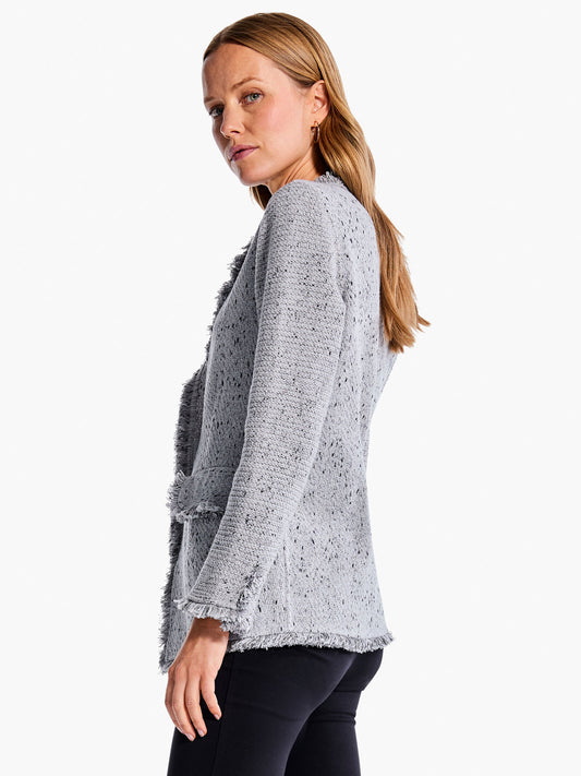 NIC+ZOE FRINGE MIX KNIT BLAZER
