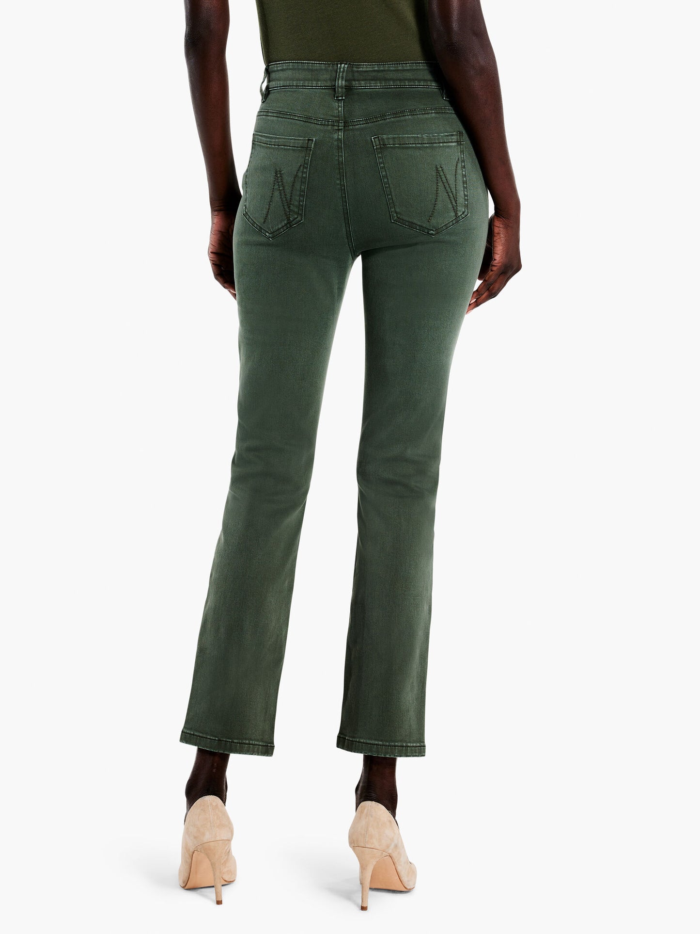 NIC+ZOE COLORED MID-RISE STRAIGHT ANKLE JEANS 28" INSEAM